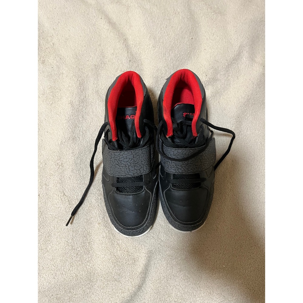 Shaq Boys High Top Basketball Sneakers Black Red Grey Kids Size 5